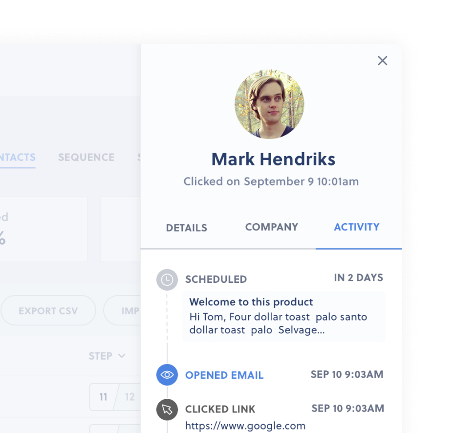 Interseller - dashboard design