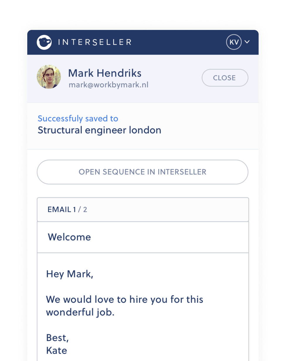 Interseller - chrome extension
